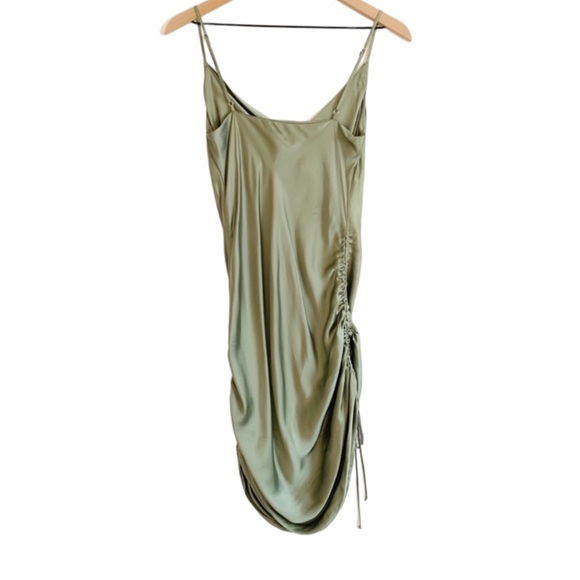 ARITZIA Wilfred Only Ruched Slip Dress Sage Frost Women’s Size Large - Picture 7 of 13